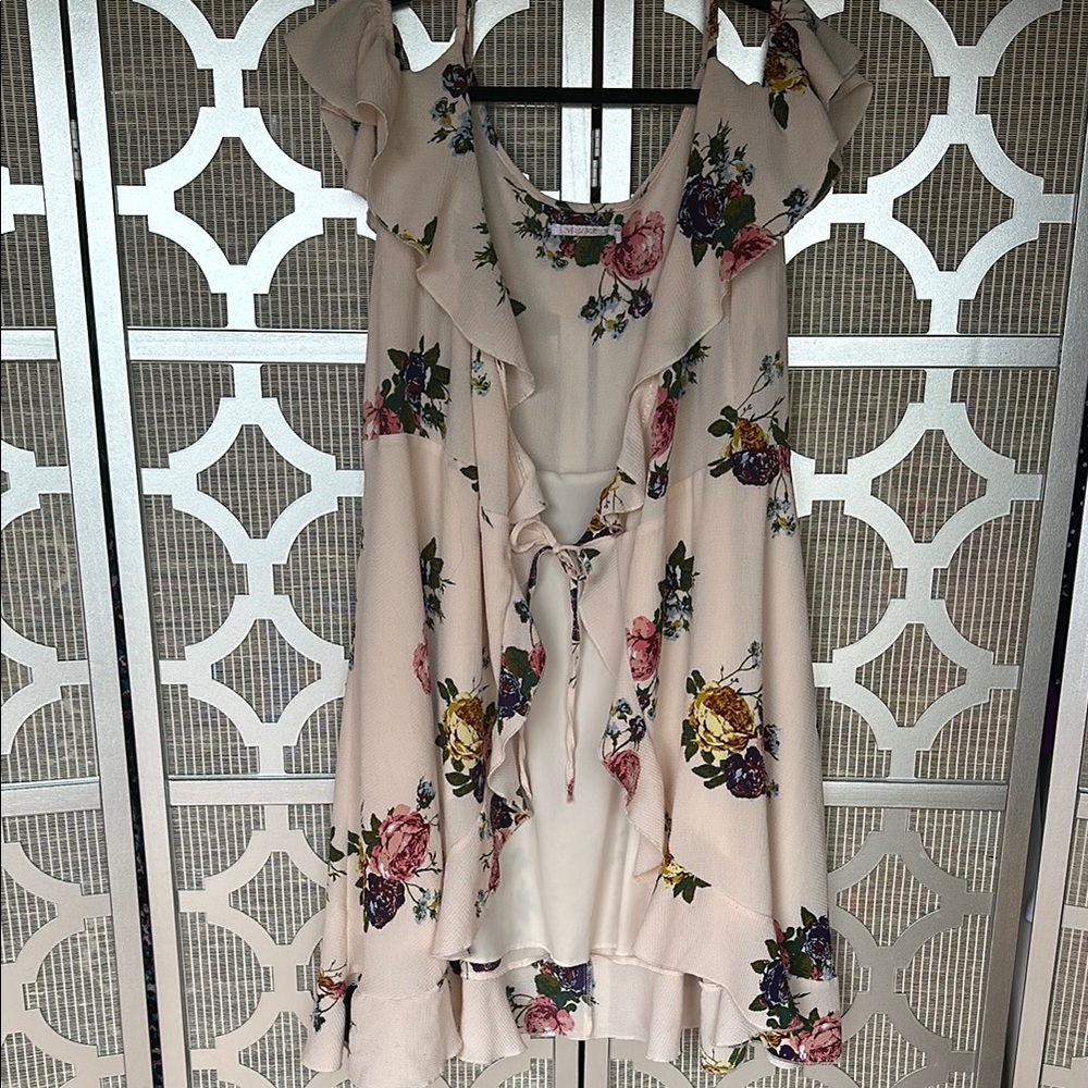 Floral Ruffle Swim Coverup - Picture 1 of 9